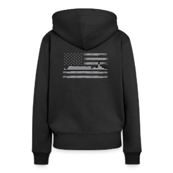 Barge des États-Unis - Sweat à capuche Premium bio Femme - noir - Dos - Julia (174cm)