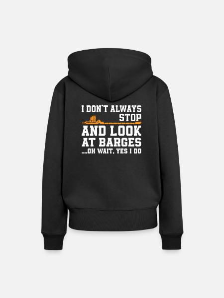 Lastkahn Spruch - Frauen Premium Bio Hoodie - Schwarz