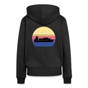 Navire d’alimentation - Sweat à capuche Premium bio Femme - noir - Dos - Julia (174cm)