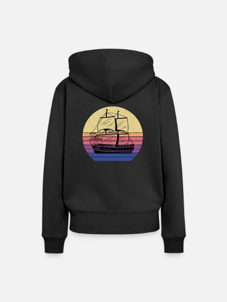 Piratenschiff - Frauen Premium Bio Hoodie - Schwarz