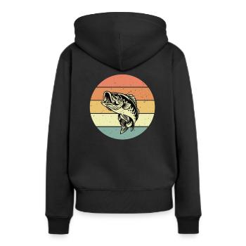 Perche - Sweat à capuche Premium bio Femme - noir - Dos - Julia (174cm)