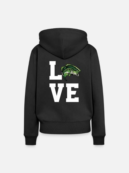 Liebe Barschfischen - Frauen Premium Bio Hoodie - Schwarz