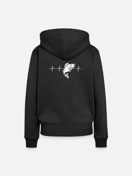 Battement de cœur de pêche au doré jaune - Sweat à capuche Premium bio Femme - noir