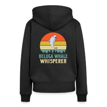 Beluga Flüsterer - Frauen Premium Bio Hoodie - Schwarz - Hinten - Julia (174cm)