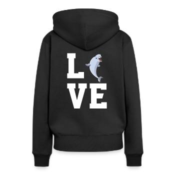 Beluga Wal Liebhaber - Frauen Premium Bio Hoodie - Schwarz - Hinten - Julia (174cm)