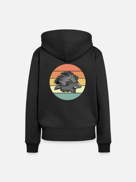 Stachelschwein - Frauen Premium Bio Hoodie - Schwarz