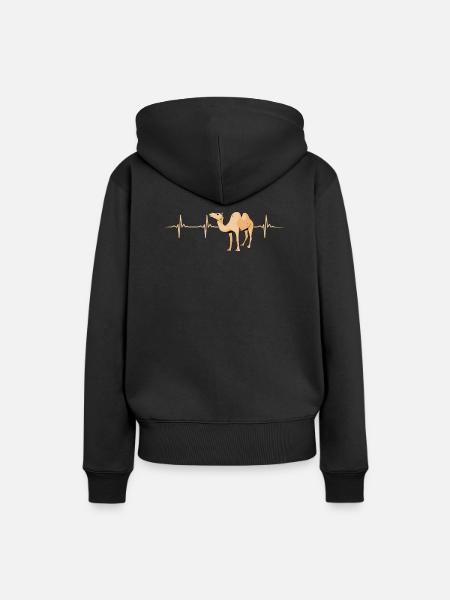 Kamel-herzschlag - Frauen Premium Bio Hoodie - Schwarz