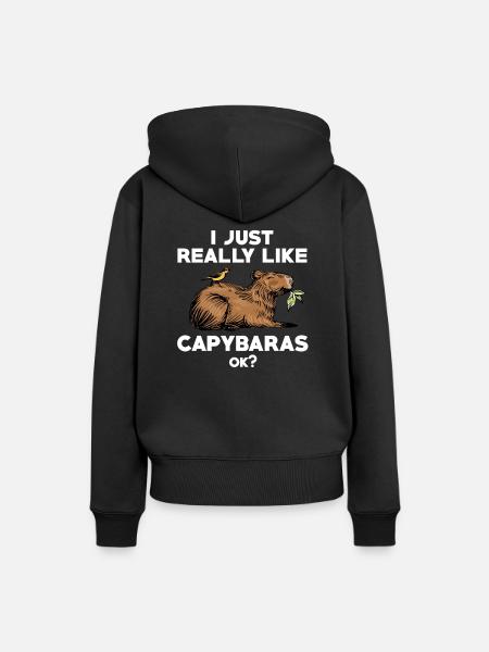 Capybara - Dame Premium hoodie, økologisk bomuld - sort