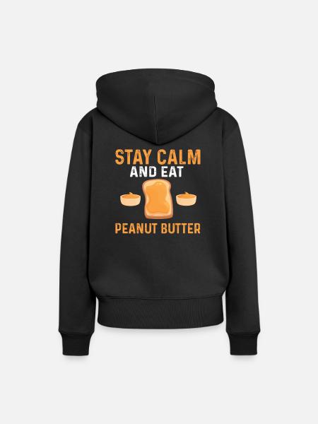 Erdnussbutter - Frauen Premium Bio Hoodie - Schwarz