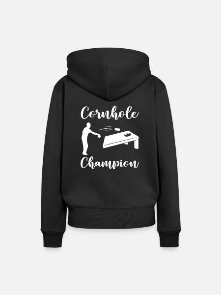 Cornhole-champion - Frauen Premium Bio Hoodie - Schwarz