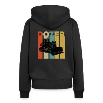 T-shirt bulldozer rétro - Sweat à capuche Premium bio Femme - noir - Dos - Julia (174cm)