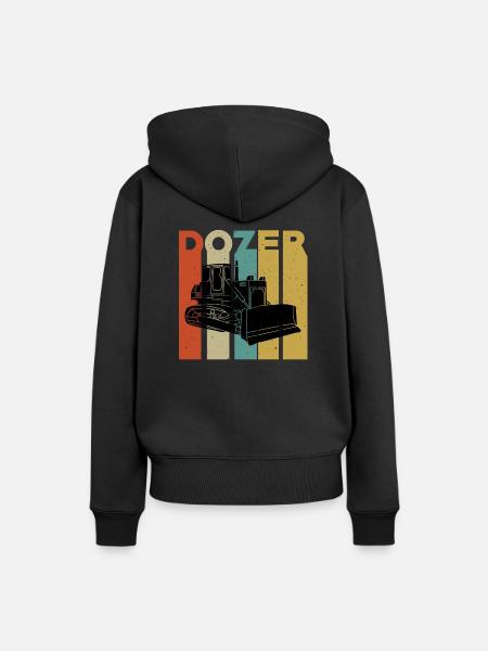 Retro Bulldozer T-Shirt - Frauen Premium Bio Hoodie - Schwarz