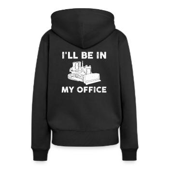 Drôle de t-shirt bulldozer - Sweat à capuche Premium bio Femme - noir - Dos - Julia (174cm)