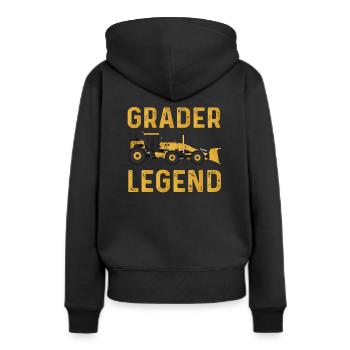 Grader Legende - Frauen Premium Bio Hoodie - Schwarz - Hinten - Julia (174cm)