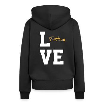 Liebe Grader - Frauen Premium Bio Hoodie - Schwarz - Hinten - Julia (174cm)