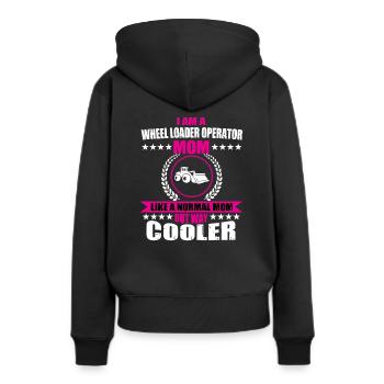 Chargeuse sur pneus Mama - Sweat à capuche Premium bio Femme - noir - Dos - Julia (174cm)
