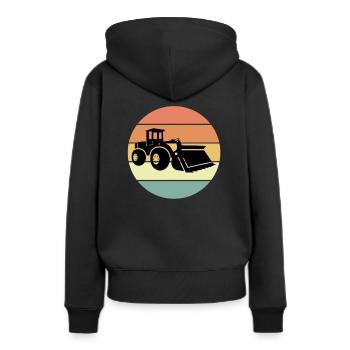 Conception de chargeuse sur pneus rétro - Sweat à capuche Premium bio Femme - noir - Dos - Julia (174cm)