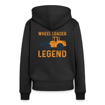 Légende de la chargeuse sur pneus - Sweat à capuche Premium bio Femme - noir - Dos - Julia (174cm)