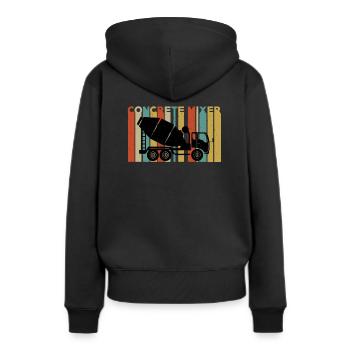 Retro-beton-lkw - Frauen Premium Bio Hoodie - Schwarz - Hinten - Julia (174cm)