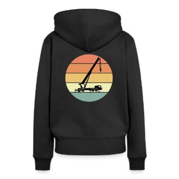 Grue mobile - Sweat à capuche Premium bio Femme - noir - Dos - Julia (174cm)