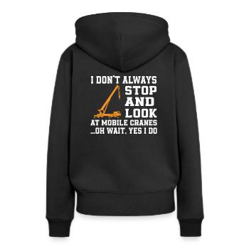 Amateurs de grues mobiles - Sweat à capuche Premium bio Femme - noir - Dos - Julia (174cm)