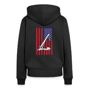 Grue des États-Unis - Sweat à capuche Premium bio Femme - noir - Dos - Julia (174cm)