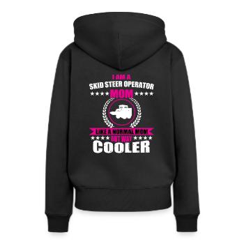 Pilote de chargeuse compacte Mama - Sweat à capuche Premium bio Femme - noir - Dos - Julia (174cm)