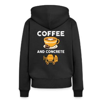 Kaffee Und Beton - Frauen Premium Bio Hoodie - Schwarz - Hinten - Julia (174cm)
