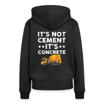 Es Ist Kein Zement, Es Ist Beton - Frauen Premium Bio Hoodie - Schwarz - Hinten - Julia (174cm)
