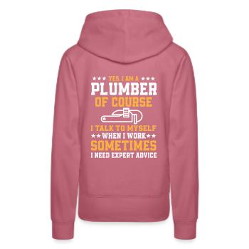 Design de plombier amusant - Sweat à capuche Premium bio Femme - mauve - Dos - Isabella (175cm)