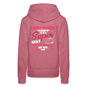Conception du gestionnaire de site - Sweat à capuche Premium bio Femme - mauve - Dos - Isabella (175cm)
