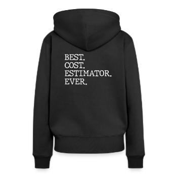 Meilleur estimateur de coûts jamais réalisé - Sweat à capuche Premium bio Femme - noir - Dos - Julia (174cm)