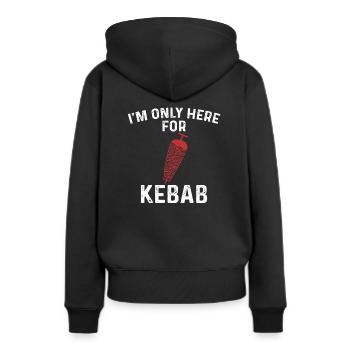 Je ne suis là que pour le kebab - Sweat à capuche Premium bio Femme - noir - Dos - Julia (174cm)
