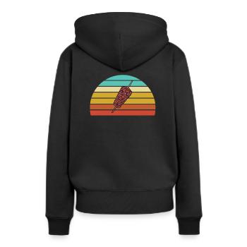 Döner Spiess - Frauen Premium Bio Hoodie - Schwarz - Hinten - Julia (174cm)
