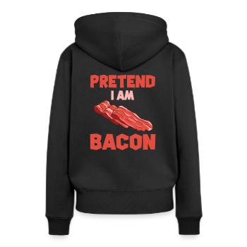 Drôle de cadeau au bacon - Sweat à capuche Premium bio Femme - noir - Dos - Julia (174cm)