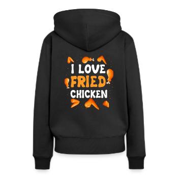 J’adore le poulet frit - Sweat à capuche Premium bio Femme - noir - Dos - Julia (174cm)