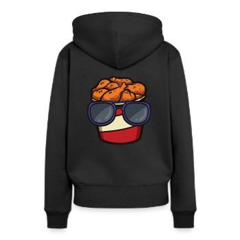 Seau de poulet frit avec - Sweat à capuche Premium bio Femme - noir - Dos - Julia (174cm)