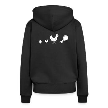Évolution du poulet frit - Sweat à capuche Premium bio Femme - noir - Dos - Julia (174cm)