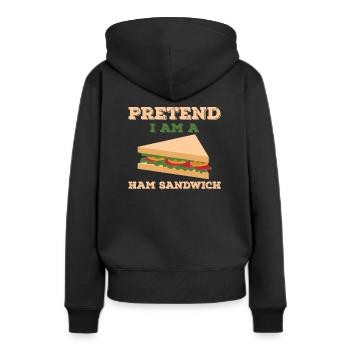 Sandwich au jambon - Sweat à capuche Premium bio Femme - noir - Dos - Julia (174cm)