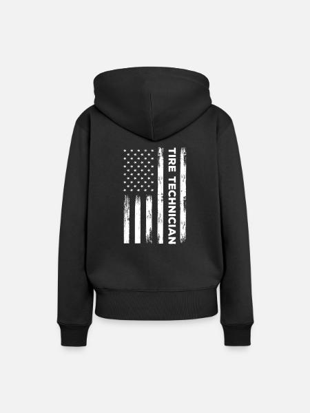 USA Fahne Reifentechniker - Frauen Premium Bio Hoodie - Schwarz