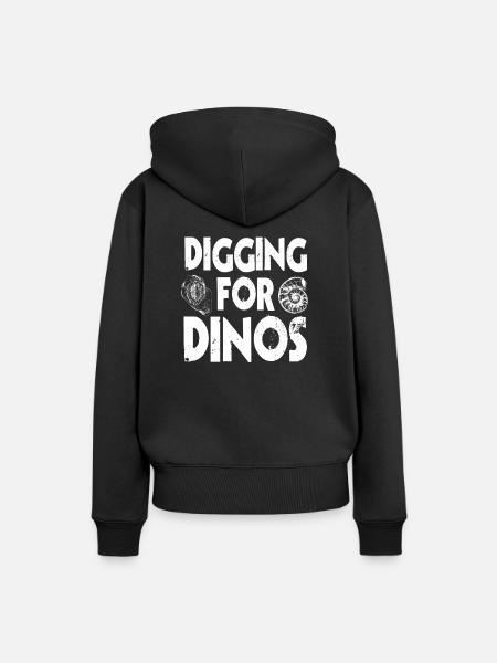 Graben Nach Dinos - Frauen Premium Bio Hoodie - Schwarz