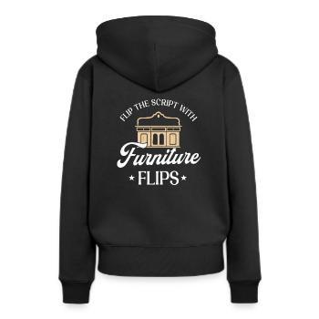 Conception de retournement de meubles - Sweat à capuche Premium bio Femme - noir - Dos - Julia (174cm)