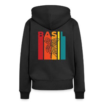 Basilic - Sweat à capuche Premium bio Femme - noir - Dos - Julia (174cm)