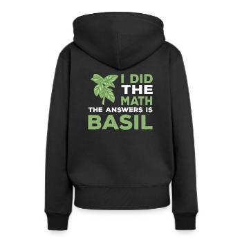 Drôle de conception de basilic - Sweat à capuche Premium bio Femme - noir - Dos - Julia (174cm)
