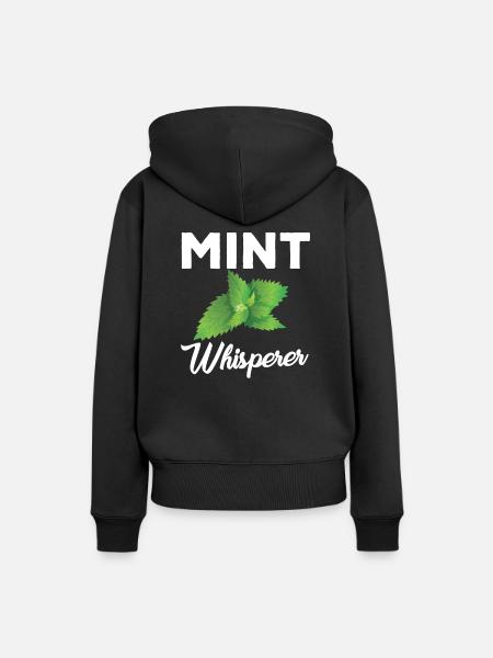 Minze Flüsterer - Frauen Premium Bio Hoodie - Schwarz