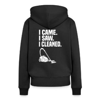 Ménage et femme de ménage - Sweat à capuche Premium bio Femme - noir - Dos - Julia (174cm)
