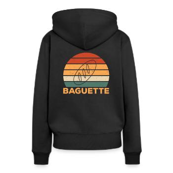 Baguette - Sweat à capuche Premium bio Femme - noir - Dos - Julia (174cm)
