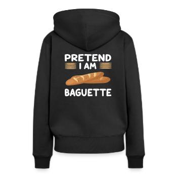 Amateurs de baguette - Sweat à capuche Premium bio Femme - noir - Dos - Julia (174cm)