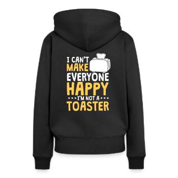 Toaster - Frauen Premium Bio Hoodie - Schwarz - Hinten - Julia (174cm)