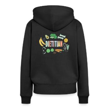 Excellent design de nutritionniste - Sweat à capuche Premium bio Femme - noir - Dos - Julia (174cm)